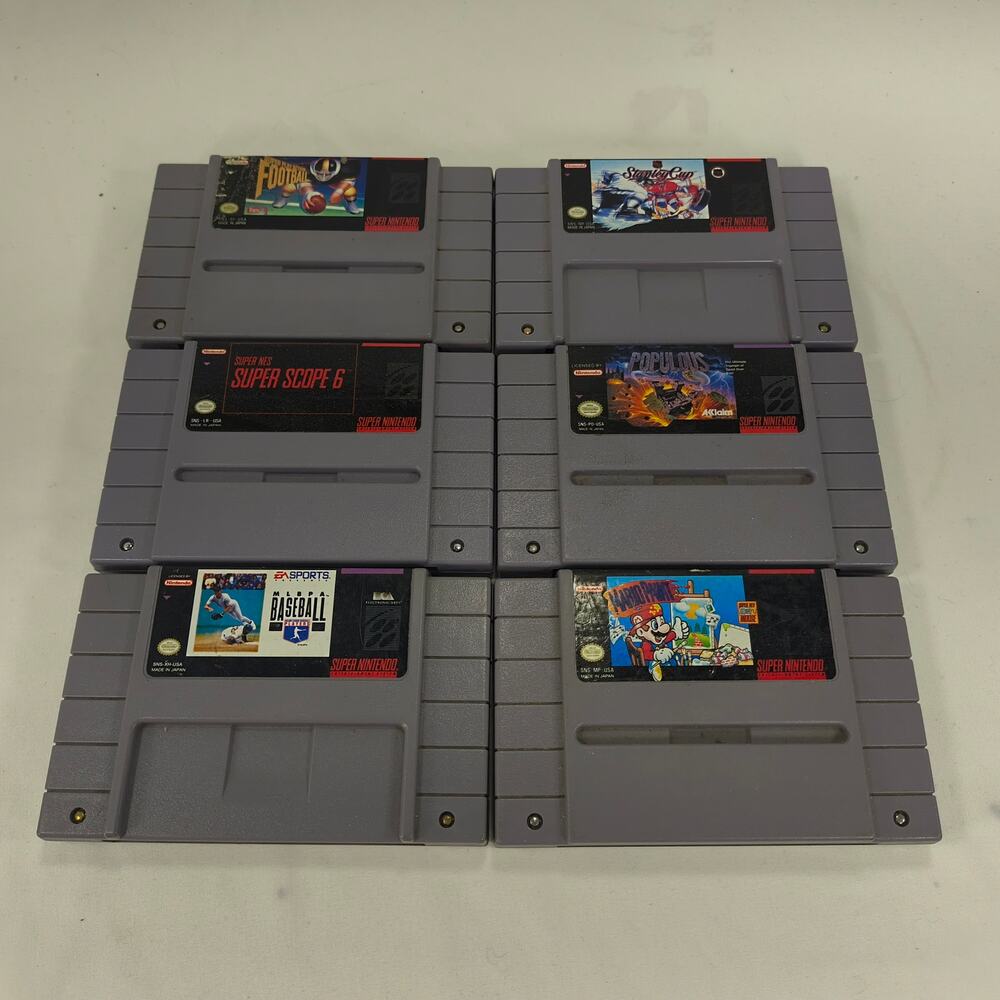 Nintendo Entertainment System Lot of 6 Games Mario Paint Super Scope 6 Populous